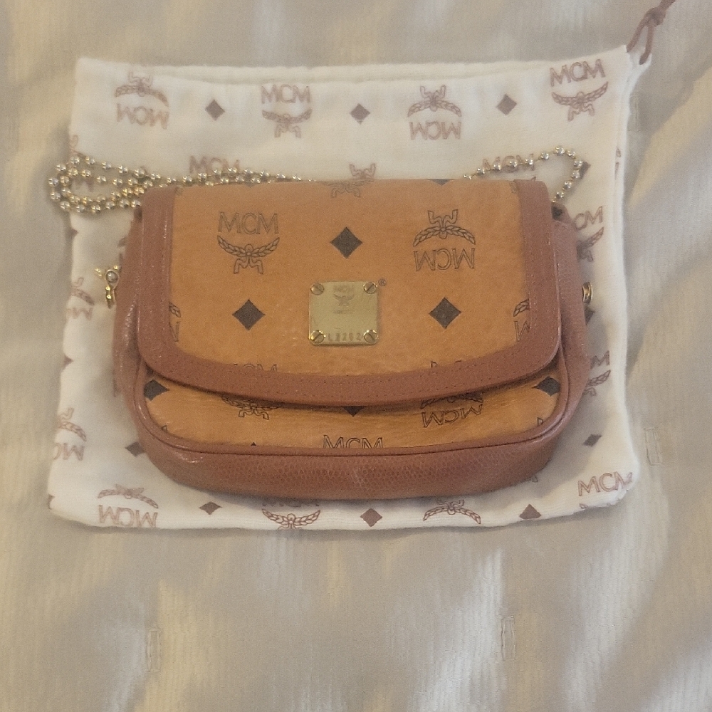 MCM Viseto Mini Crossbody Bag with Gold Accents